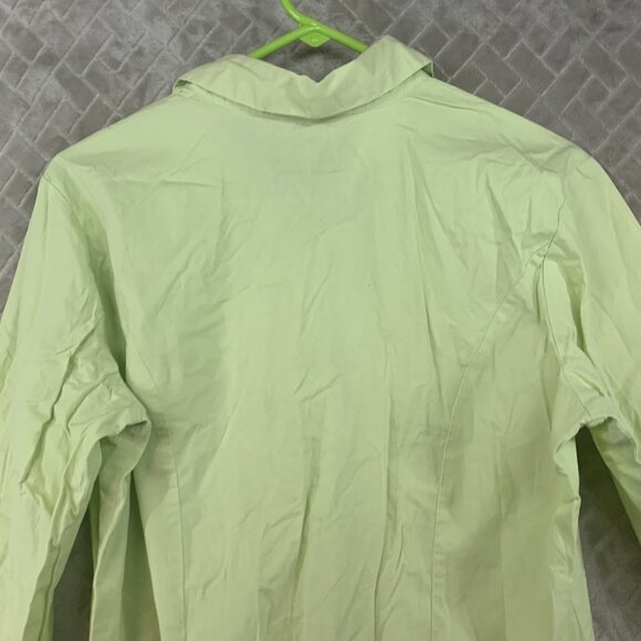 Quizz Again Womens L Shirt Light Green Button Up 3/4 Sleeve Eclectic Minimalist - Picture 13 of 16